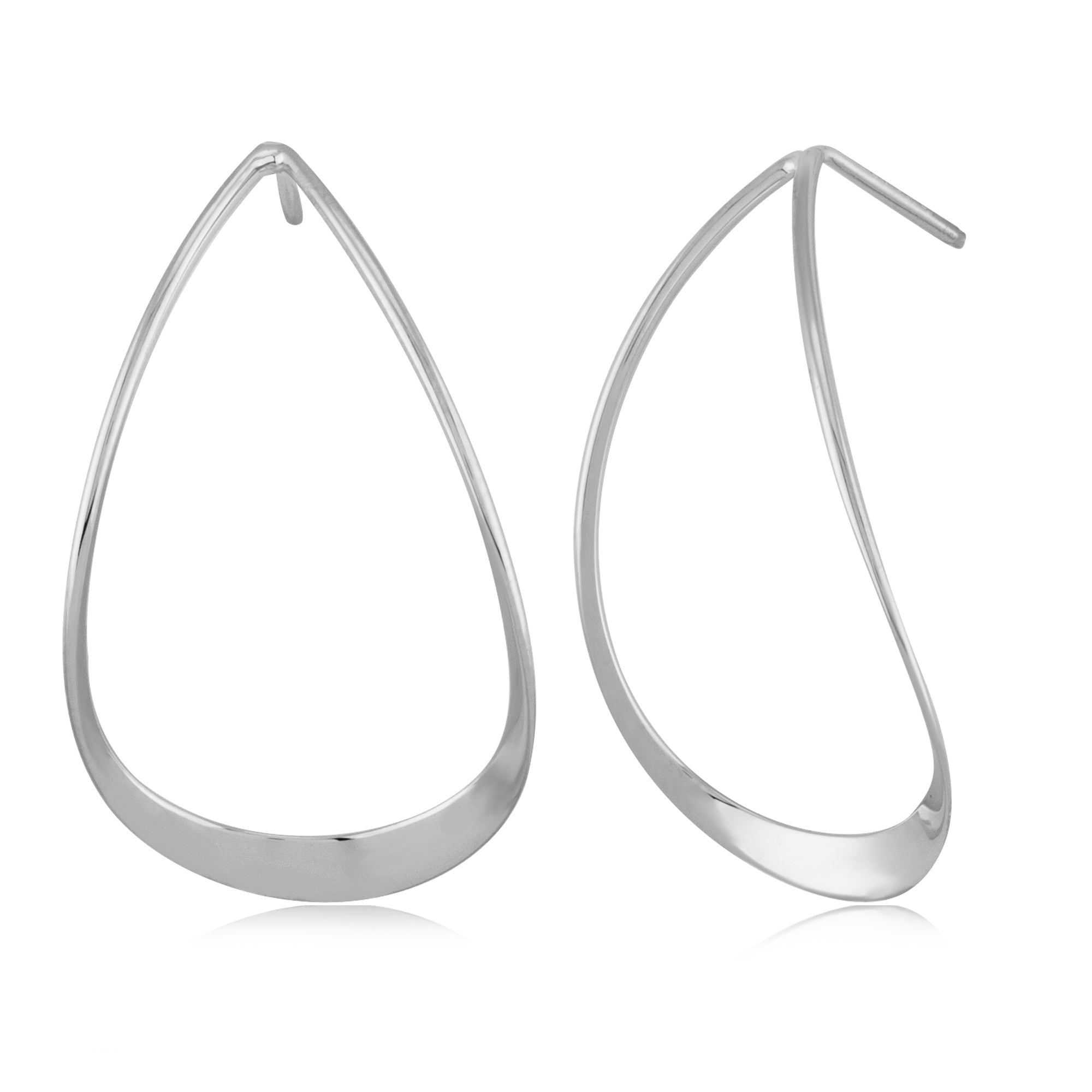 Sterling Silver Abstract Pearshape Earrings