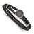 Men's Leather & Stainless Steel Lasered Compass Bracelet