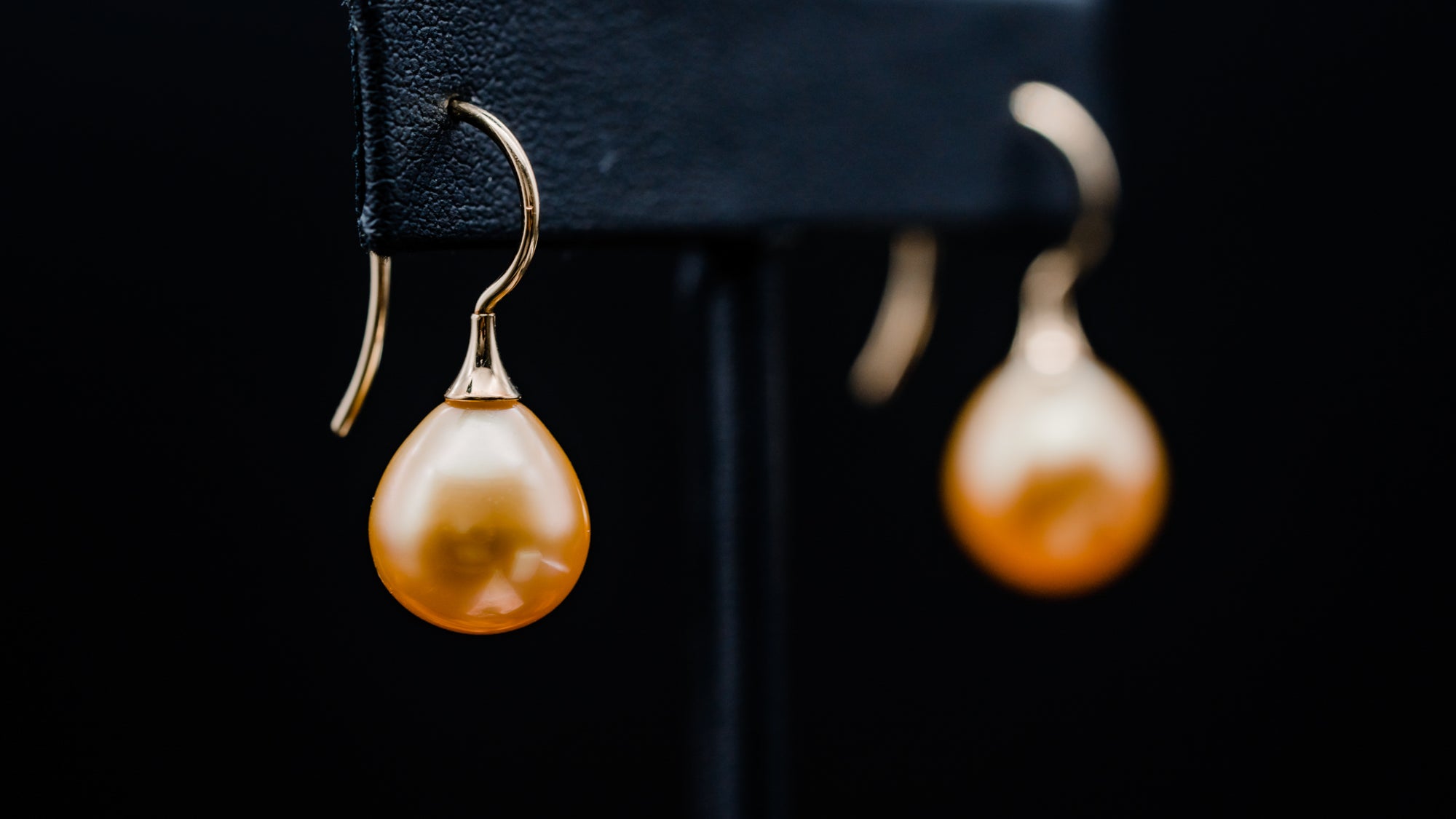 14k Yellow Gold South Sea Golden Pearl Earrings