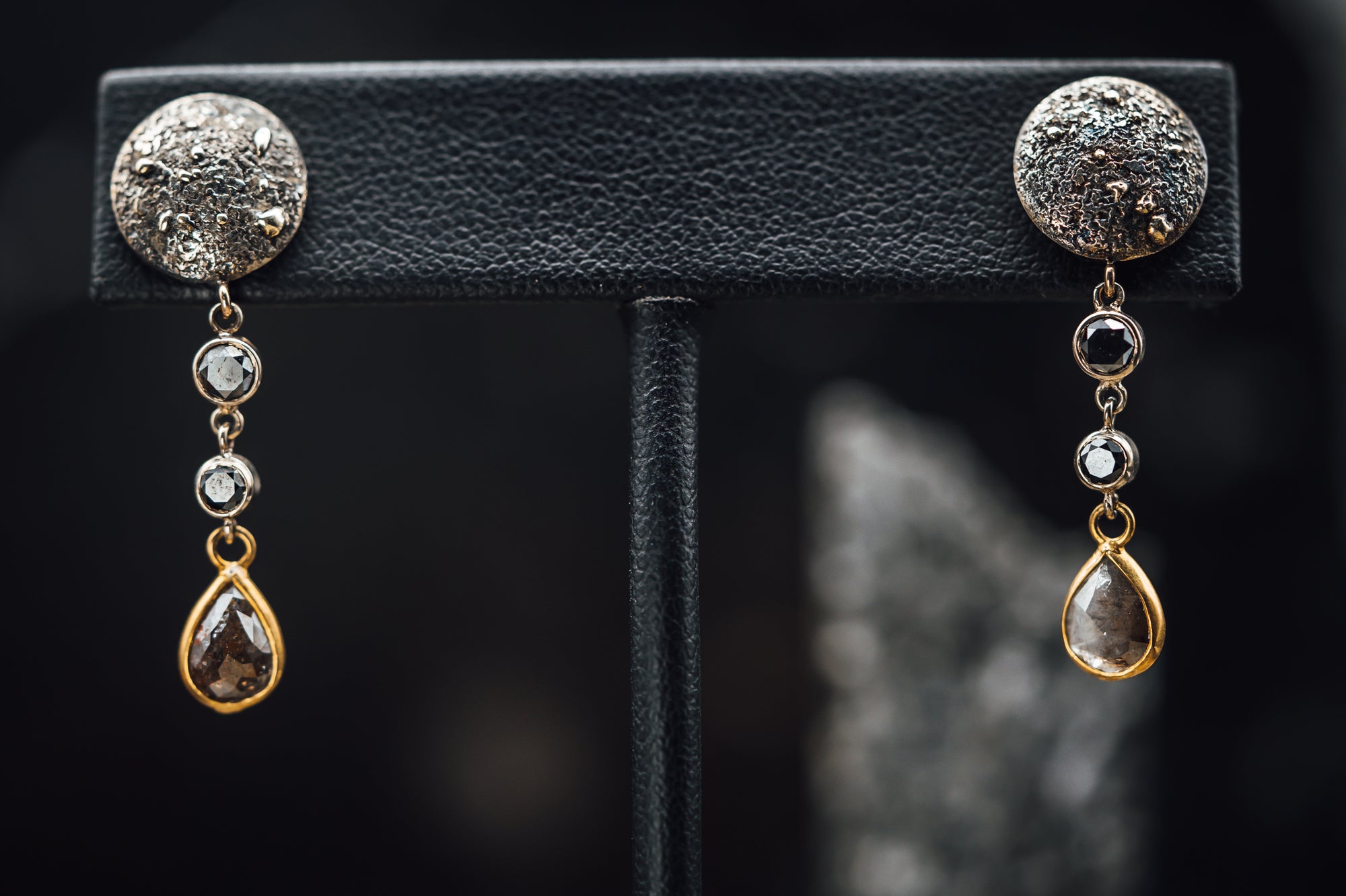 Sterling/14k White Gold/18k Yellow Gold Rose Cut Diamond Earrings