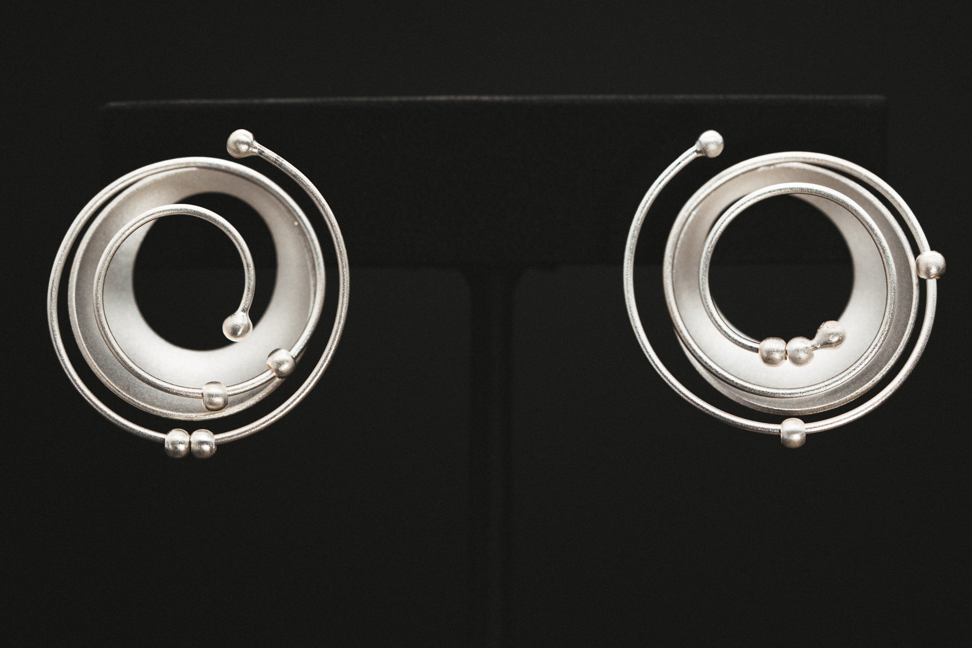 Sterling Silver Atom Earrings