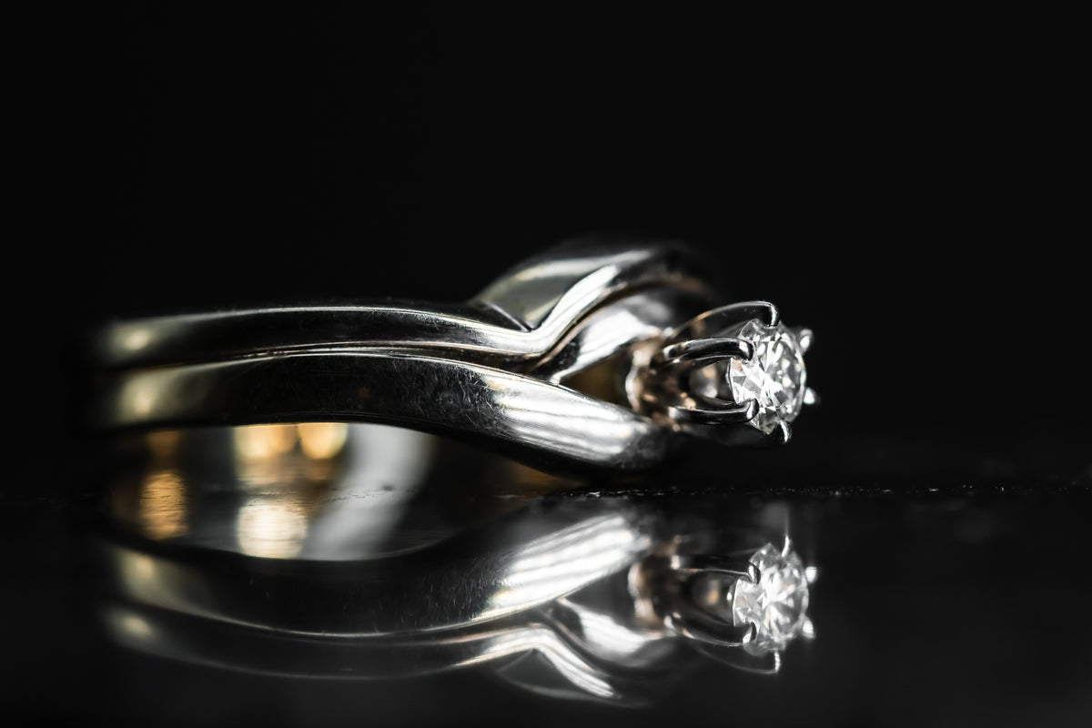 14k White Gold Diamond Wedding Set