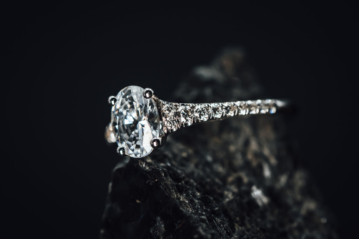 14k White Gold Semi Mount Ring