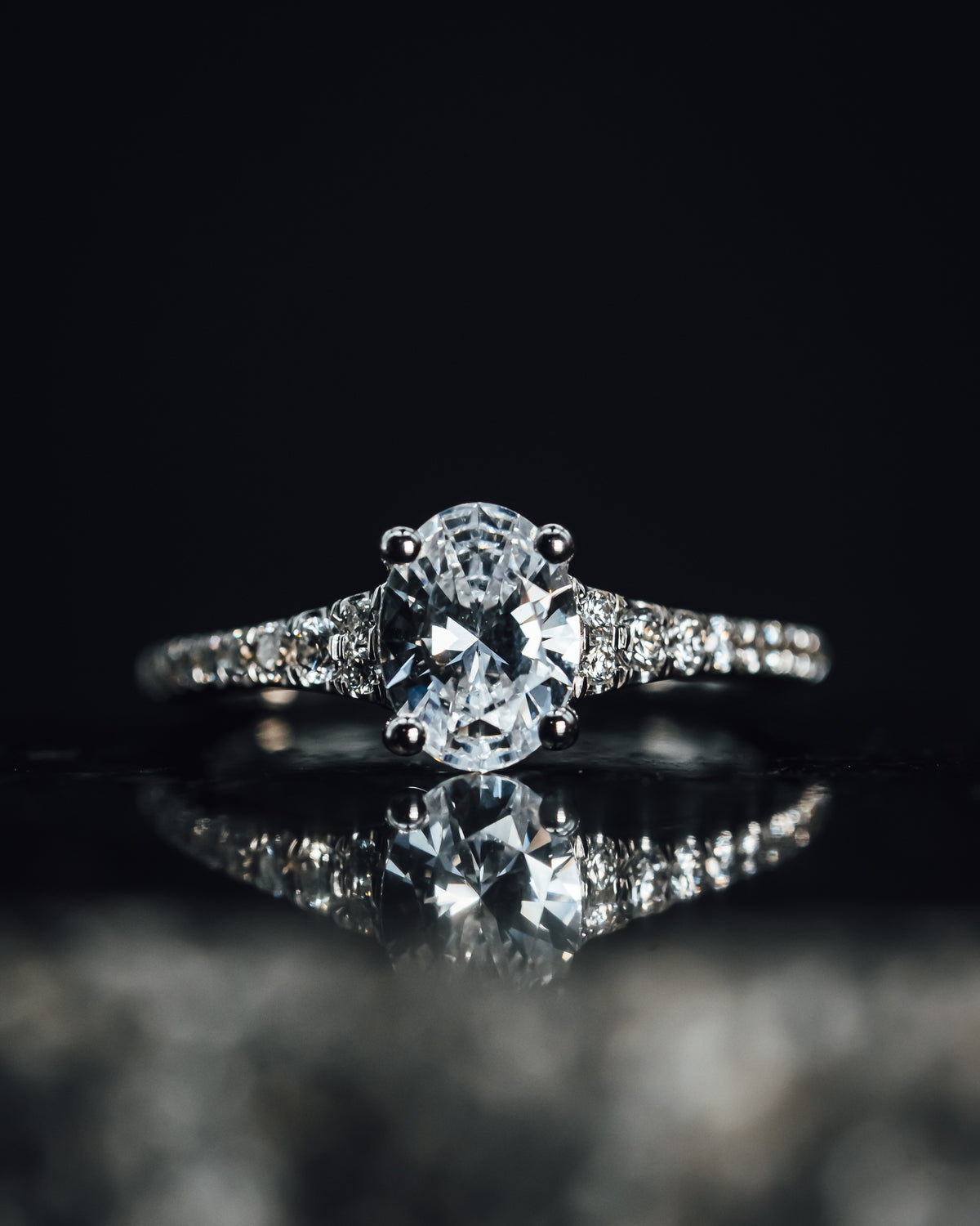 14k White Gold Semi Mount Ring