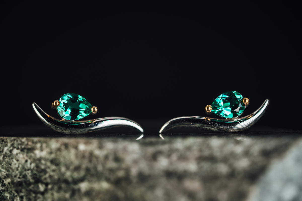 Sterling Silver Green Quartz Earrings