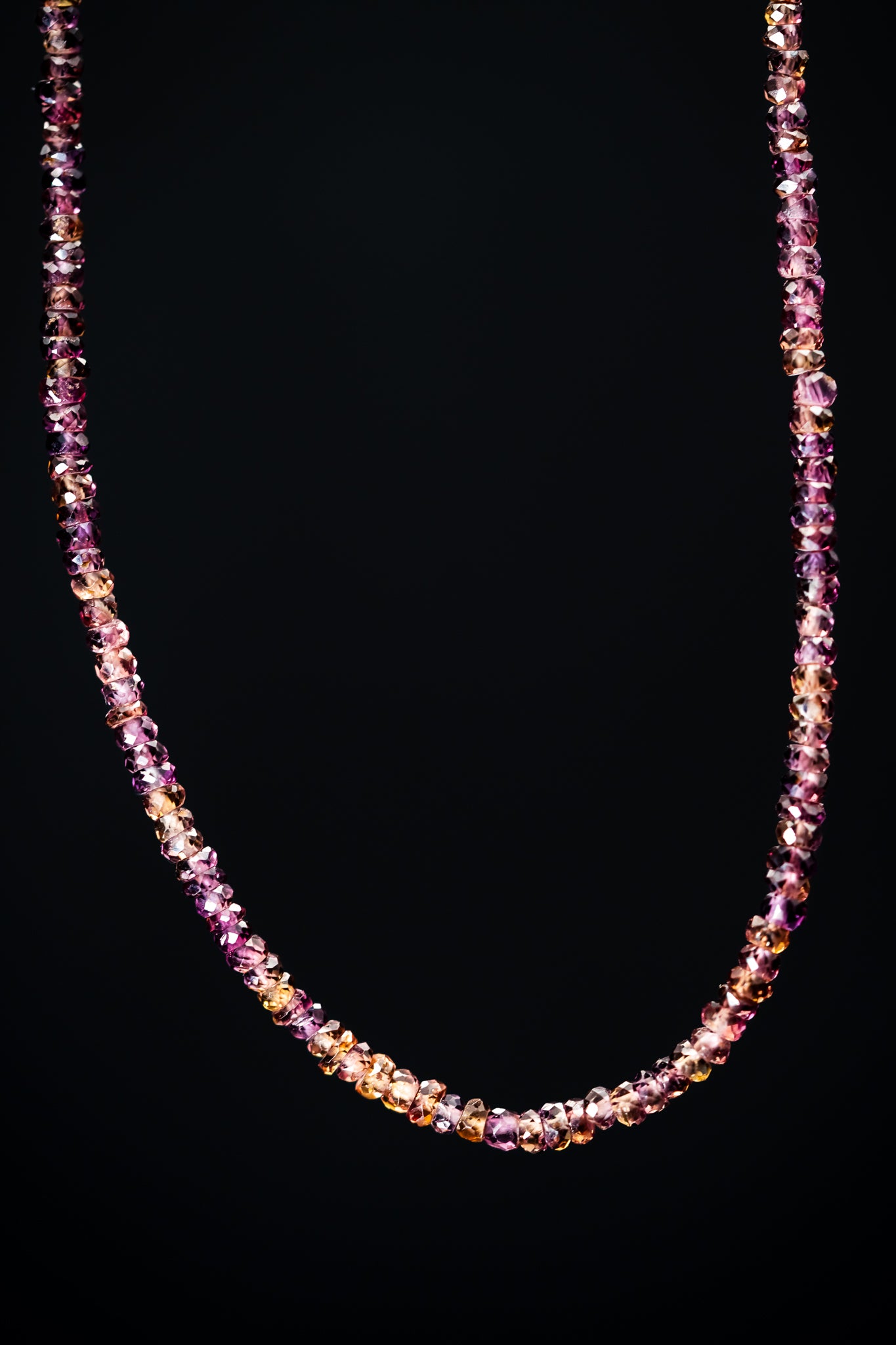 14k White Gold Rose Cut Rasberry Sapphire Necklace