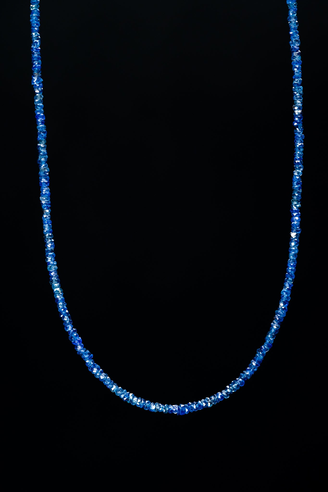 14k White Gold Rose Cut Sapphire Necklace