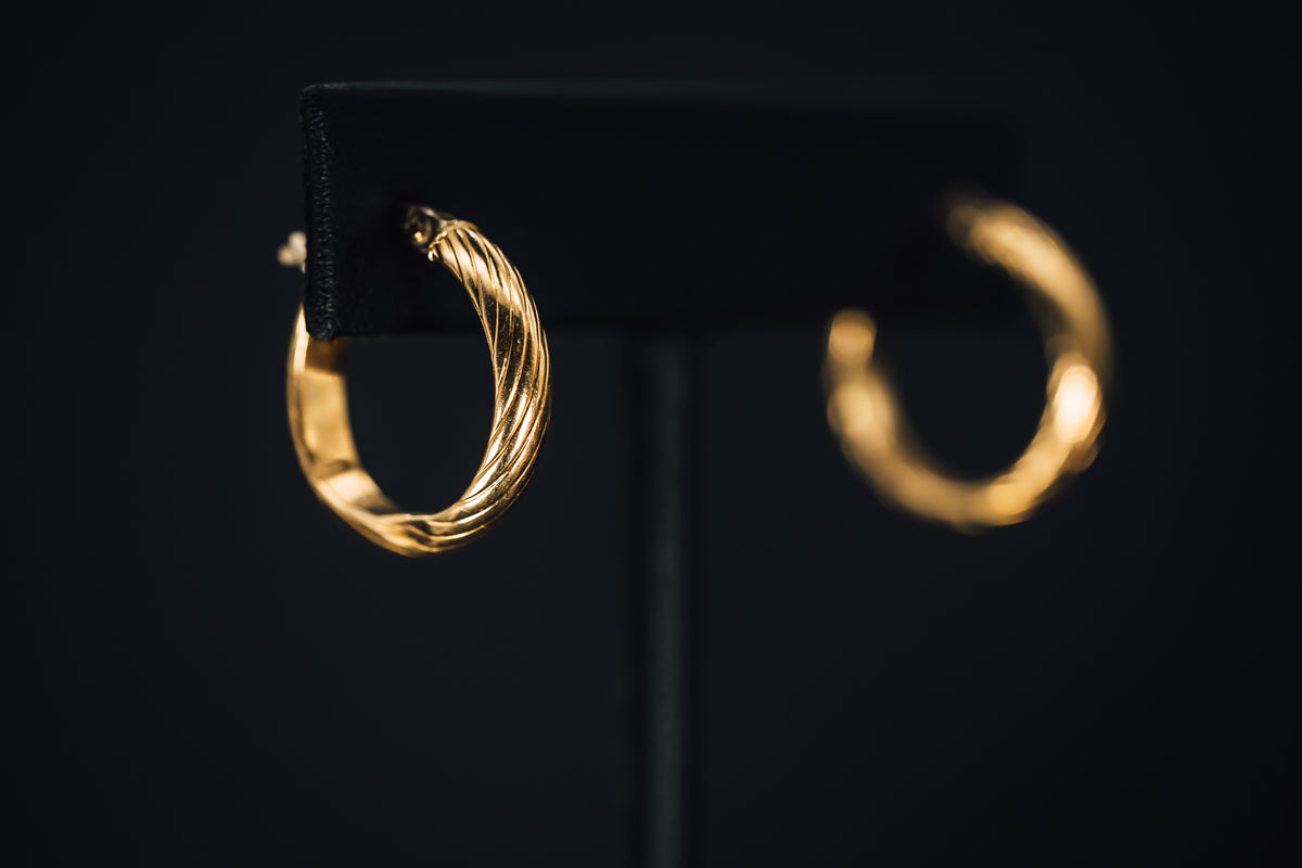 14k Yellow Gold Hoop Earrings