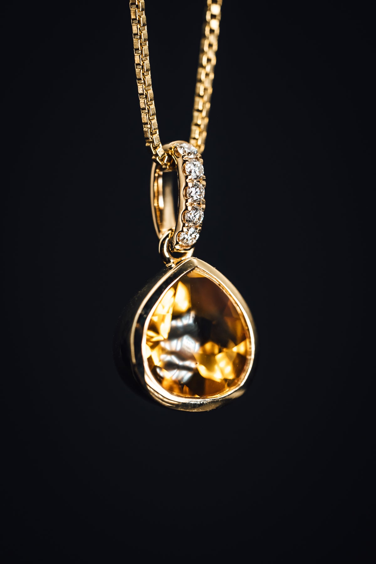 14k Yellow Gold Citrine Pendant