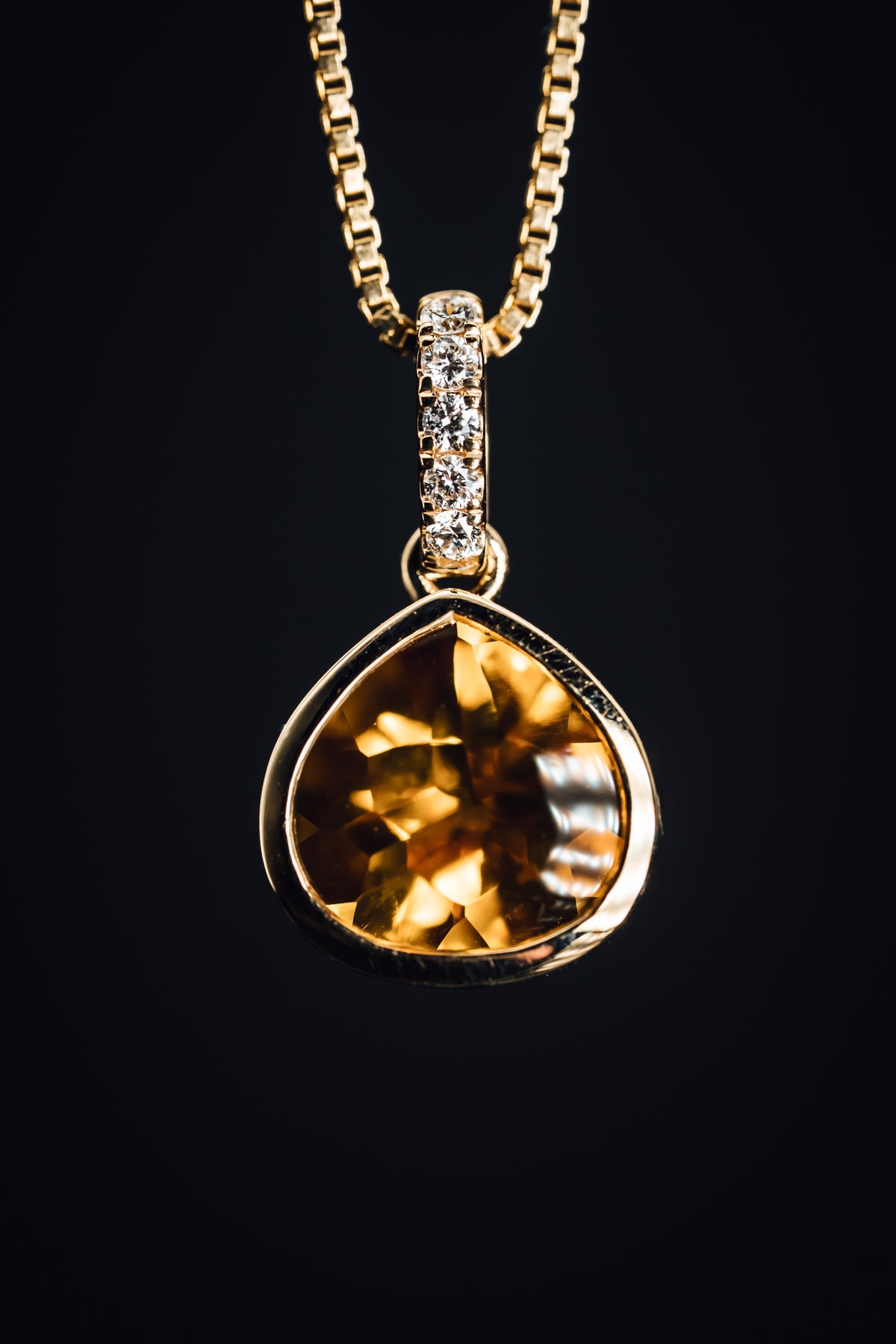 14k Yellow Gold Citrine Pendant