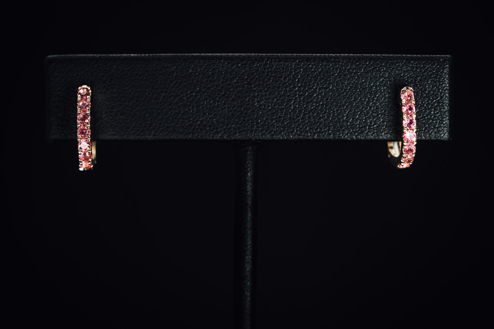 14k Yellow Gold Pink Sapphire Earrings