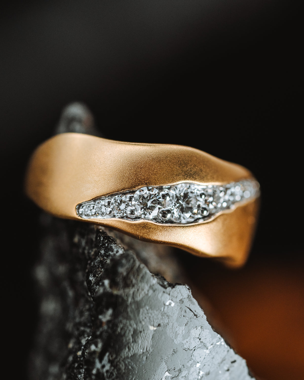 14K Yellow Gold Diamond Wedding Ring