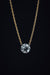 14k Yellow Gold Laser Drilled Dancing Diamond Necklace