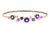 14k Rose Gold Amethyst Blue Topaz and Diamond Bracelet