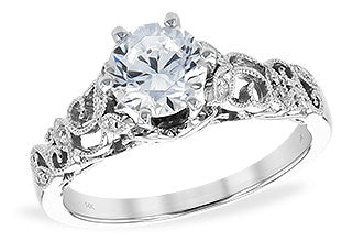 14k White Gold Semi-Mount and Melee Diamond Ring