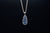 14k White Gold Sapphire and Diamond Pendant