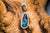 14k White Gold London Blue Topaz and Diamond Pendant