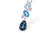 14k White Gold Freeform Blue Topaz and Diamond Pendant