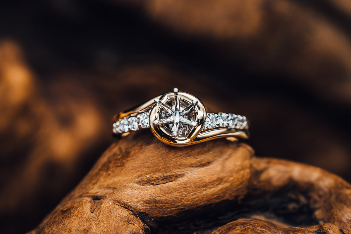 14k Two-Tone Diamond Mounting