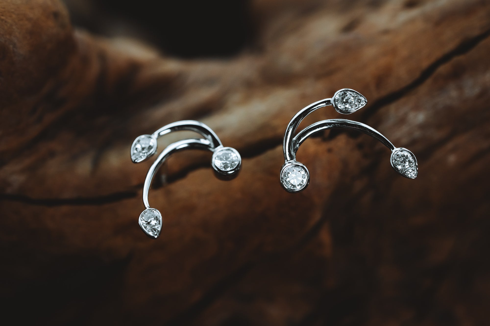 14k White Gold Diamond Earrings