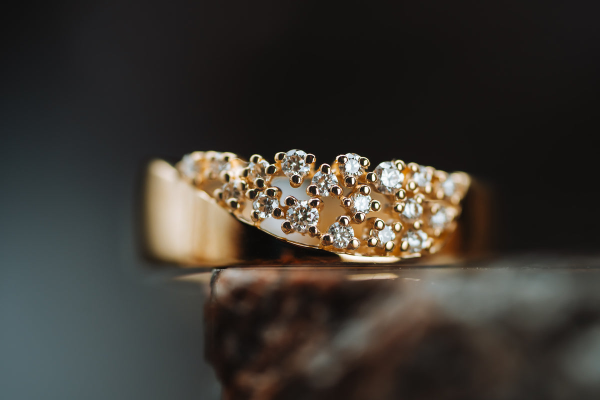 14k Yellow Gold and Diamond Ring