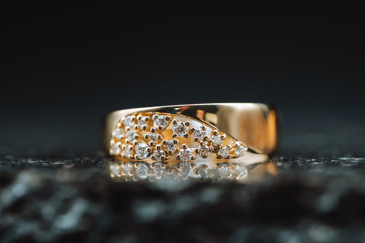 14k Yellow Gold and Diamond Ring