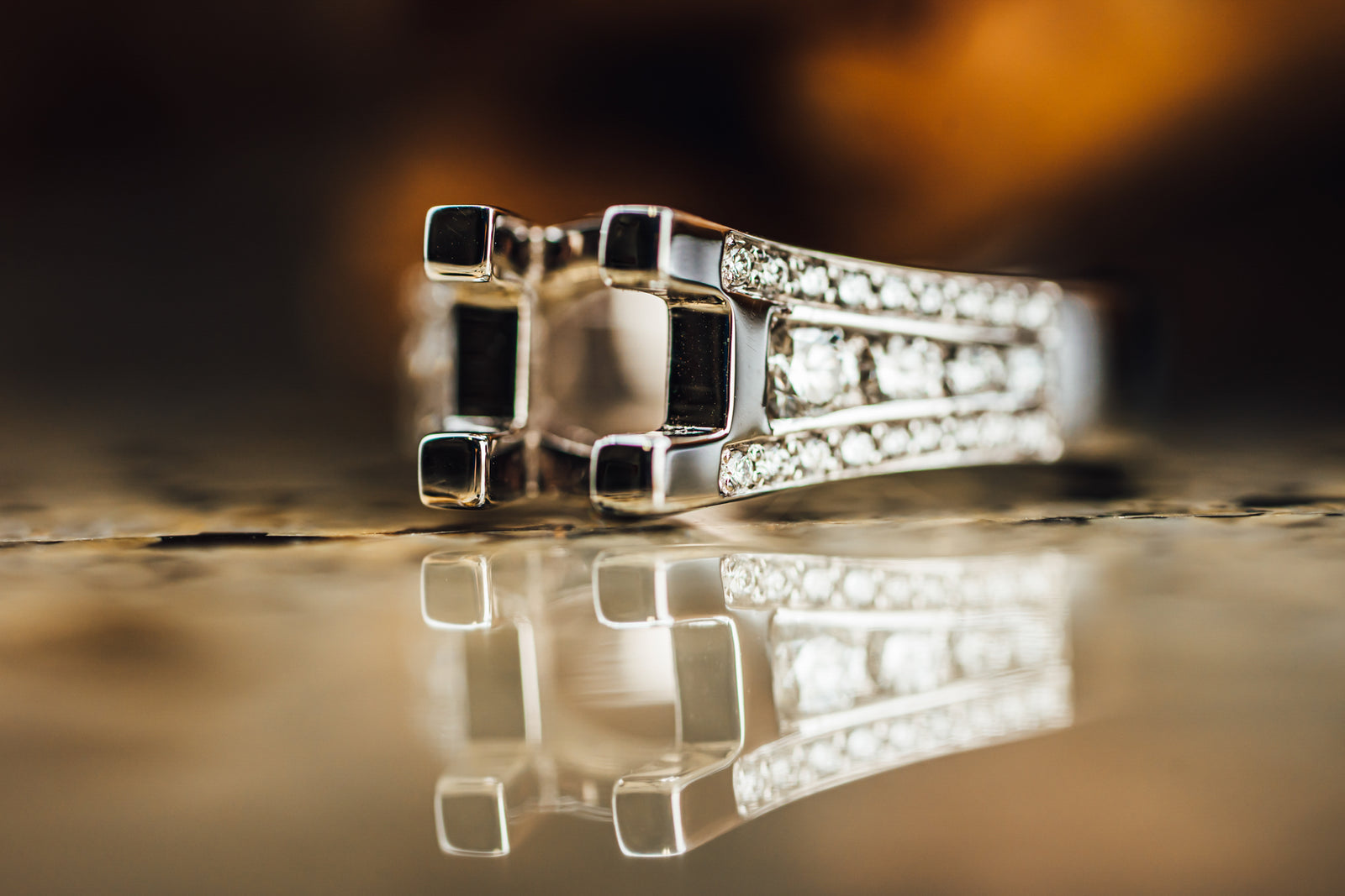 14k White Gold Diamond Mounting