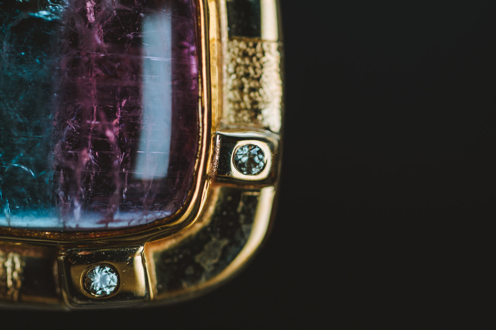 18k/22k Yellow Gold Bi-Color Tourmaline and Sapphire Custom Pendant