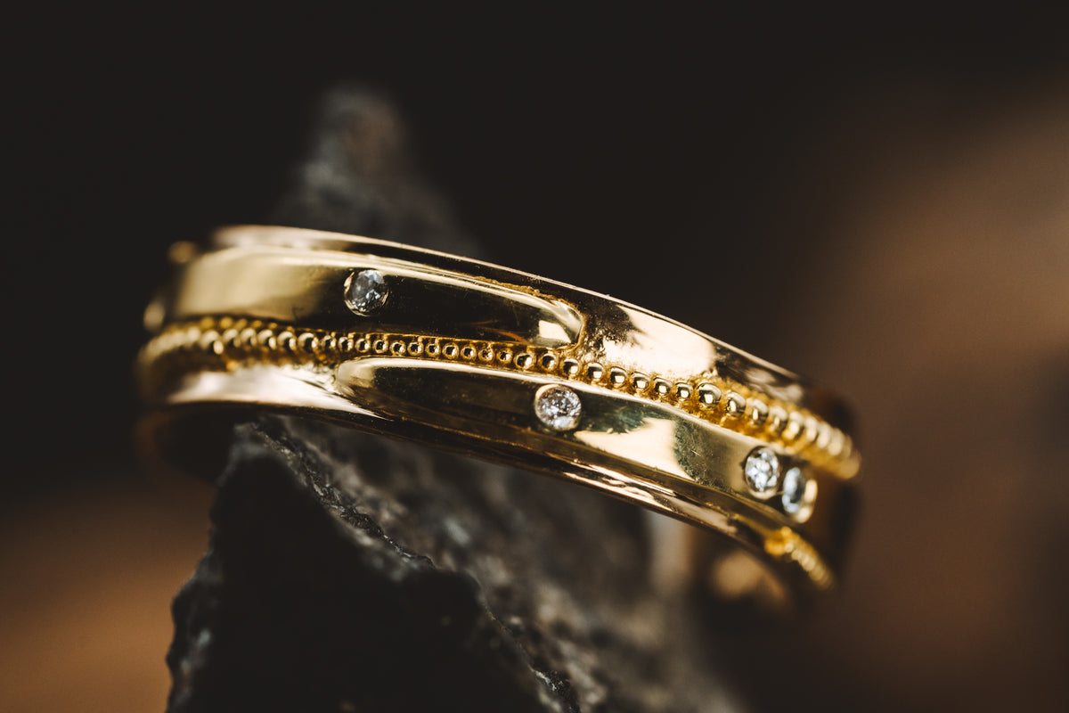 18k Yellow Gold Custom Diamond Ring