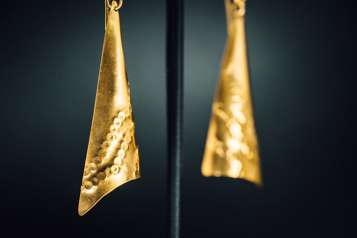 22k Yellow Gold Custom Earrings w/18k Yellow Gold Ear Wires