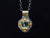 Oxidized Sterling/22k Yellow Gold Peridot and Sapphire Custom Pendant