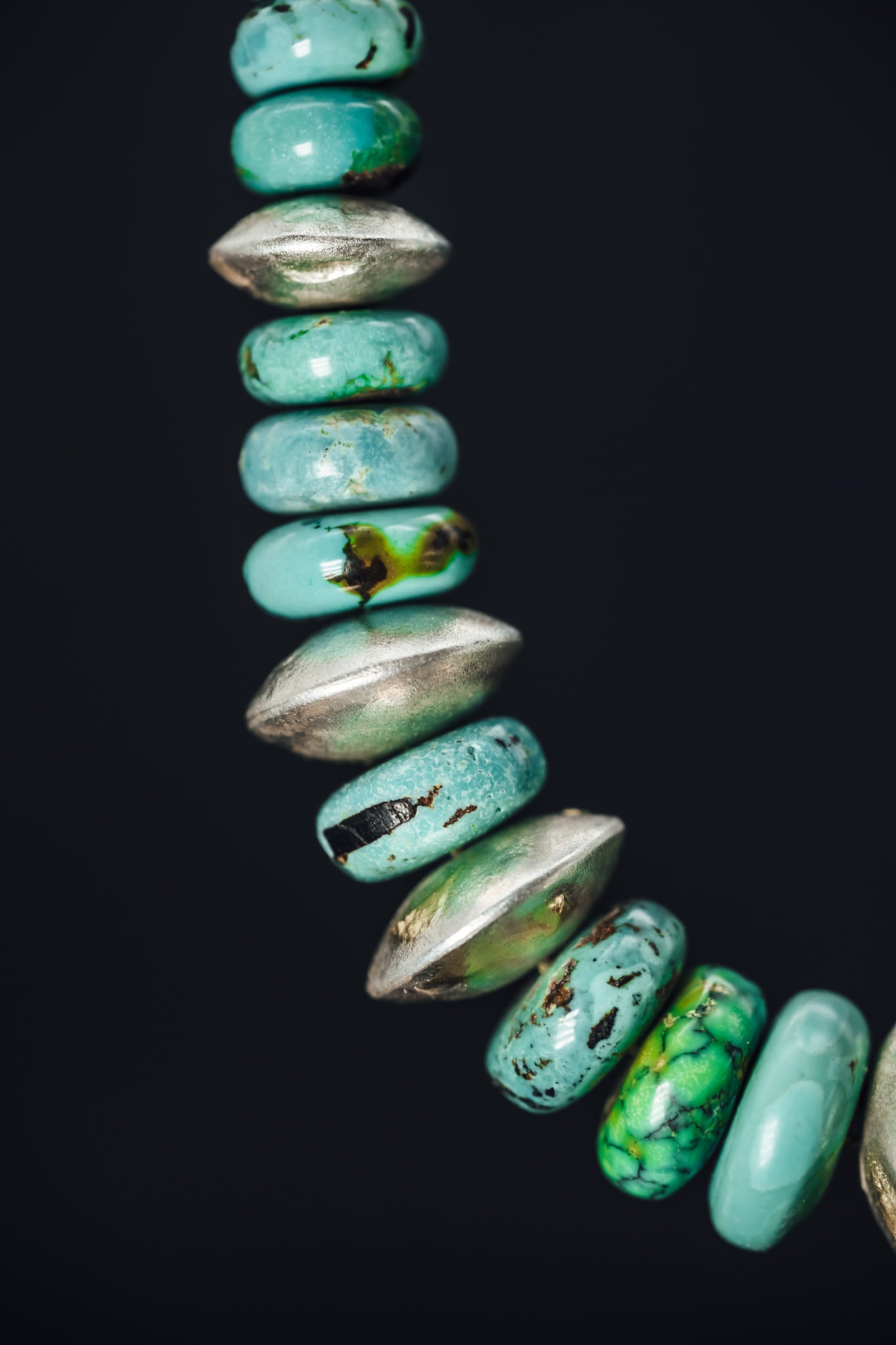 Sterling Silver/22k Yellow Gold Turquoise Necklace