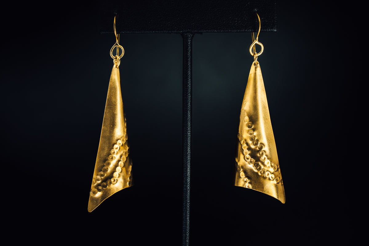 22k Yellow Gold Custom Earrings w/18k Yellow Gold Ear Wires