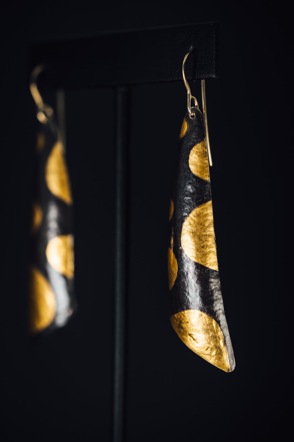 Oxidized Sterling Silver and 23.5k Keum-Boo Earrings