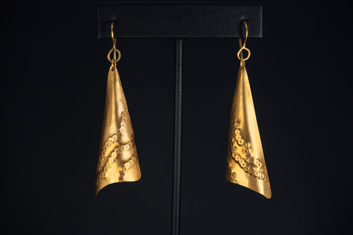 22k Yellow Gold Custom Earrings w/18k Yellow Gold Ear Wires