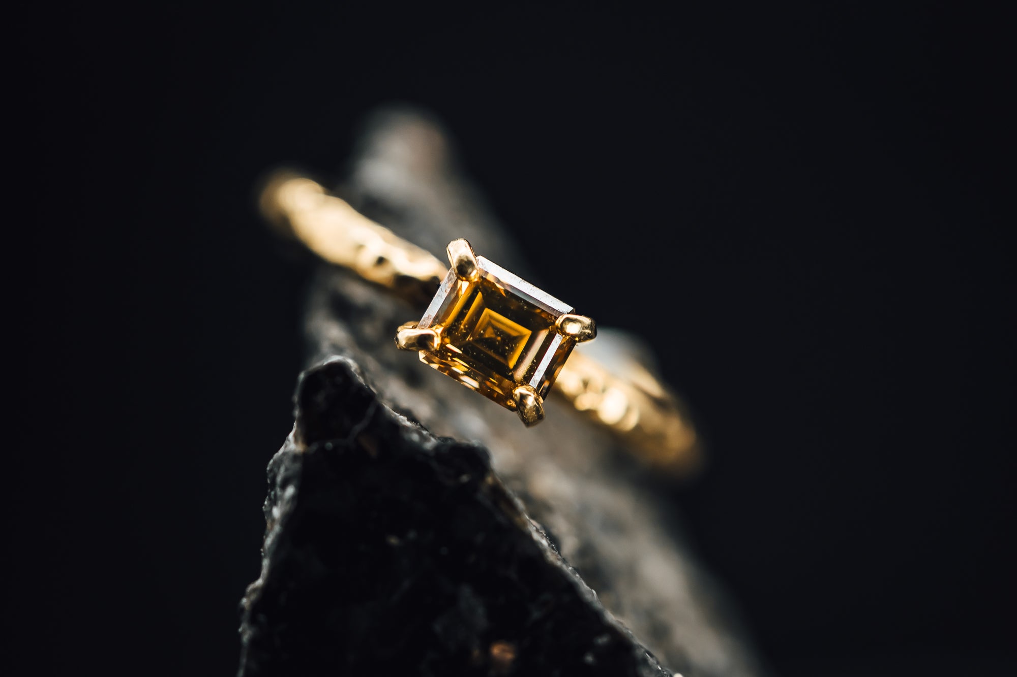 14k Yellow Gold Chocolate Diamond Ring