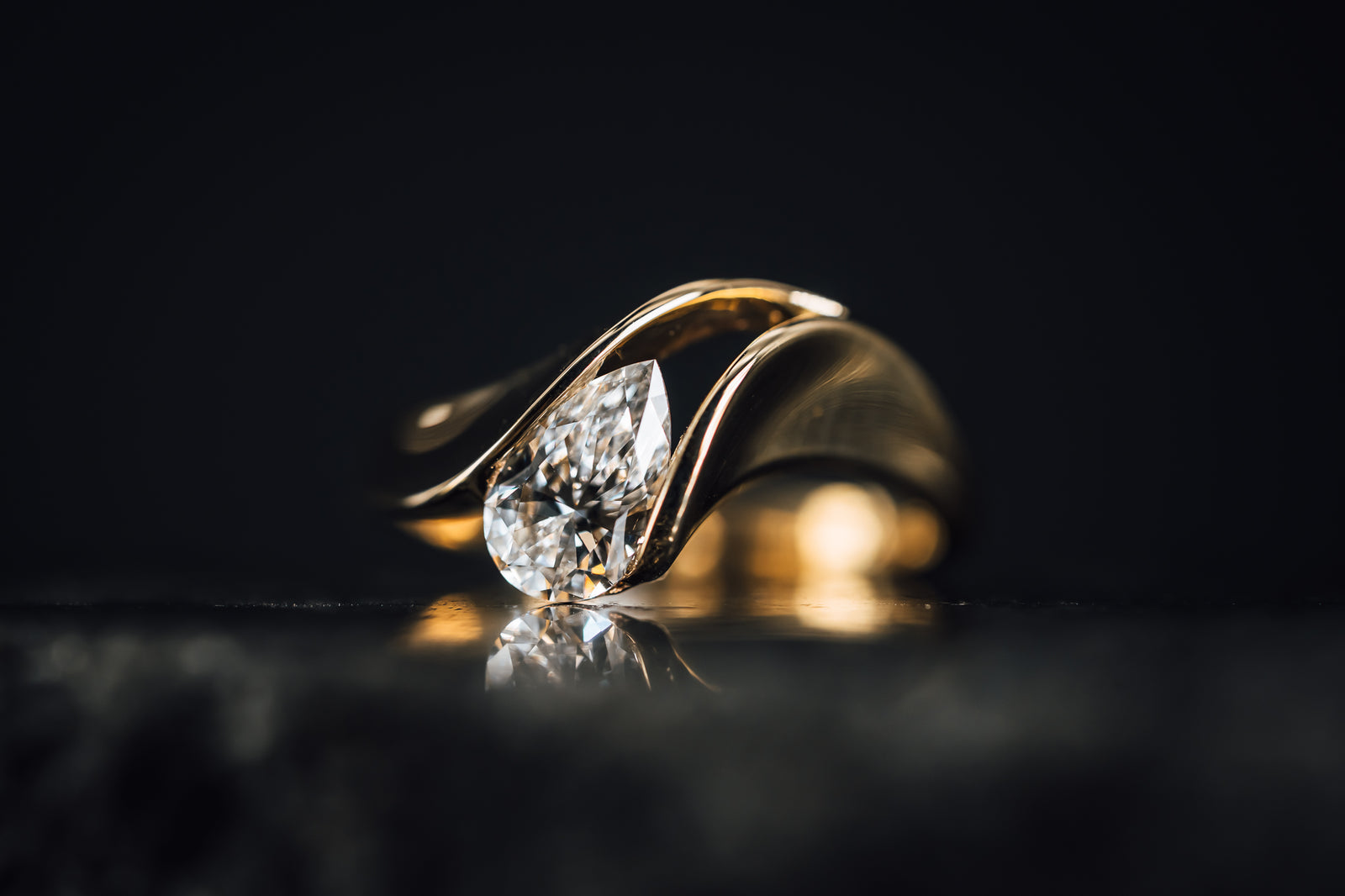 14k Yellow Gold Lab Grown Diamond Ring