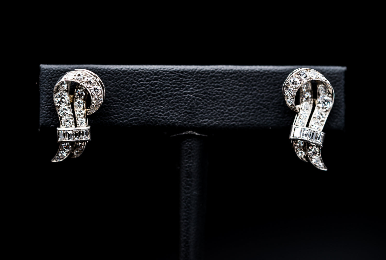 Platinum and Diamond Vintage Style Earrings