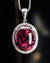 14k White Gold Pink Tourmaline and Diamond Pendant