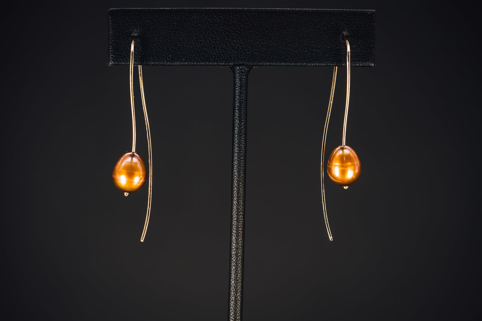 14k Yellow Gold Dyed Chocolate Freshwater Pearls