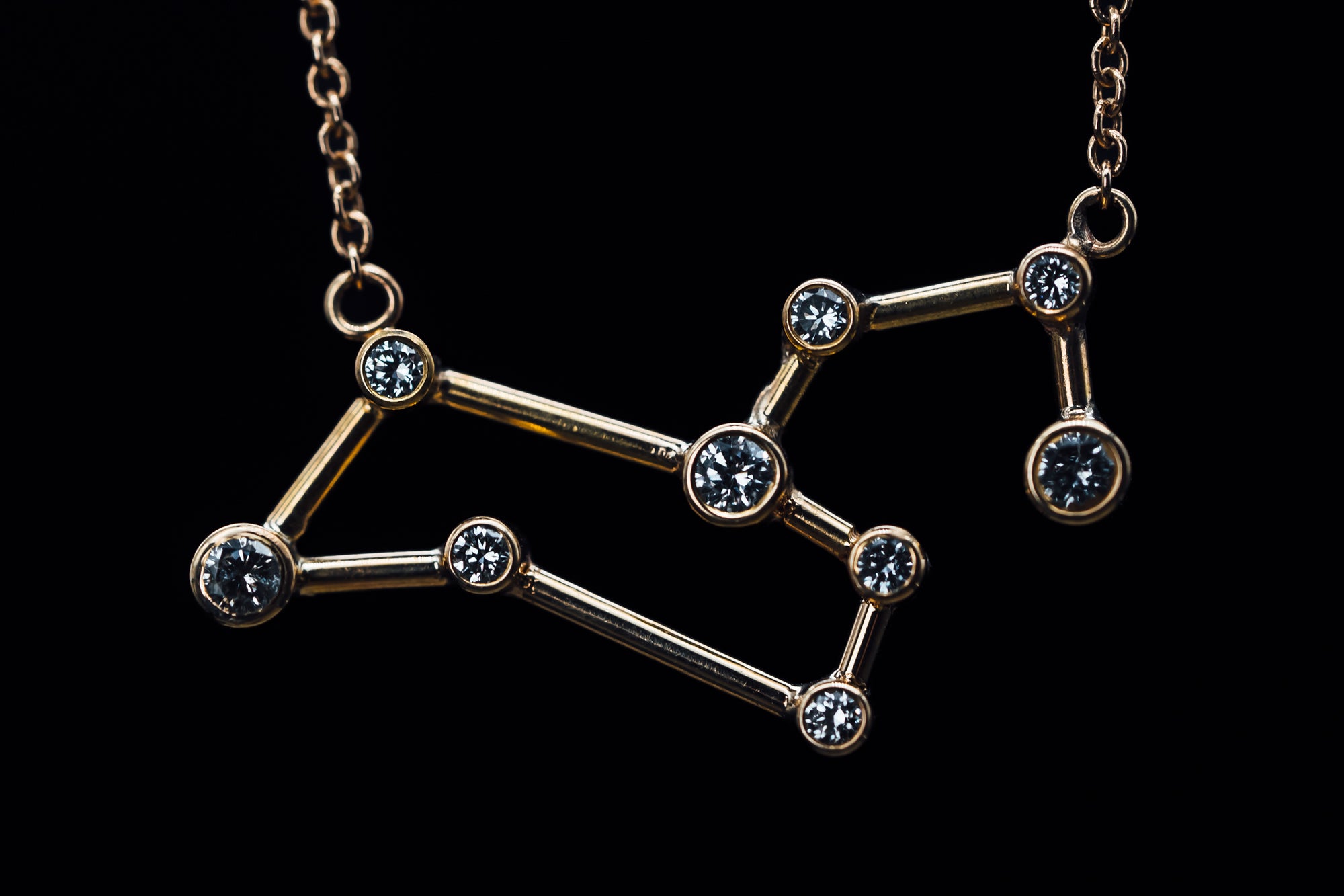 14k Yellow Gold Leo Constellation Pendant