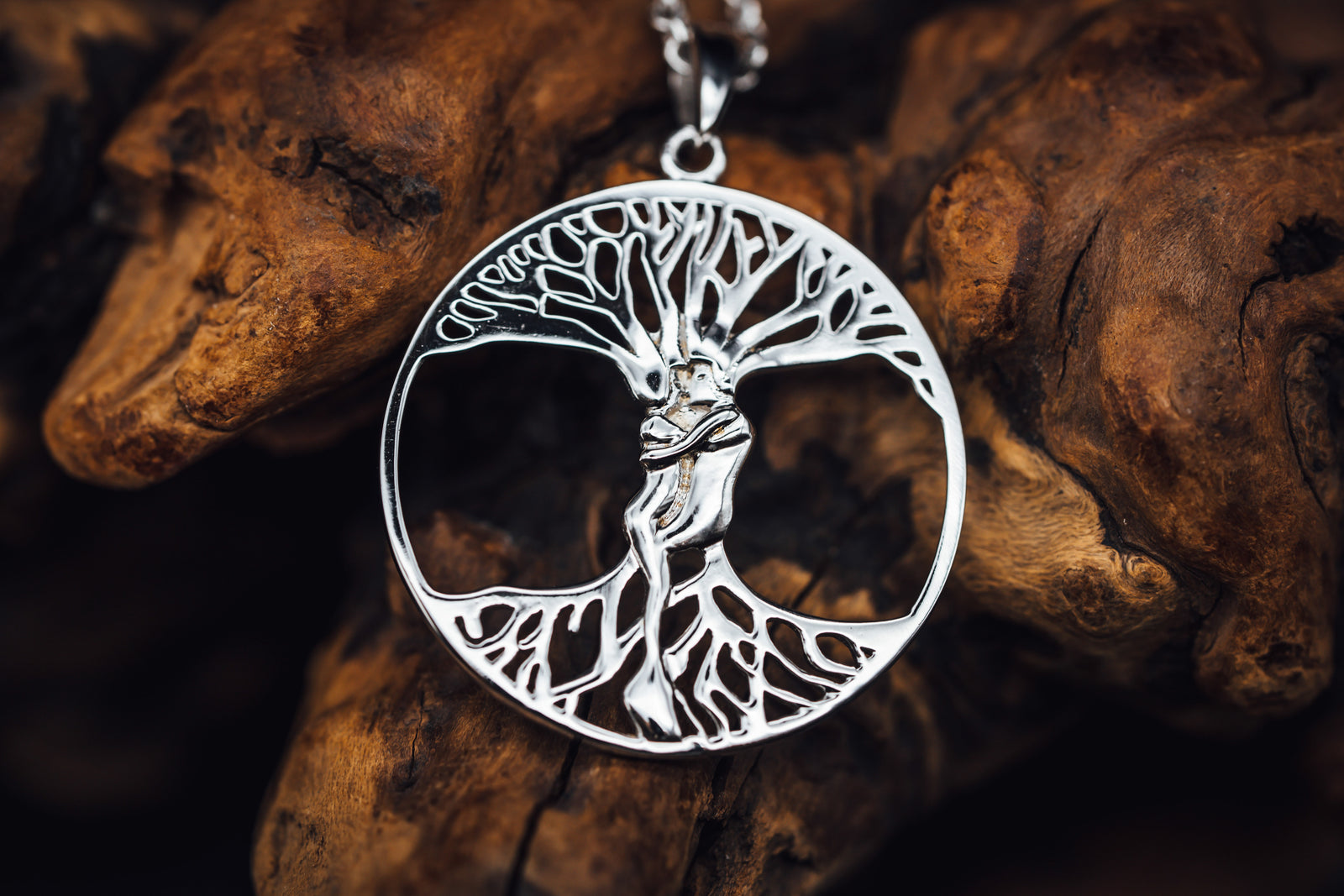 14k White Gold Embrace Pendant