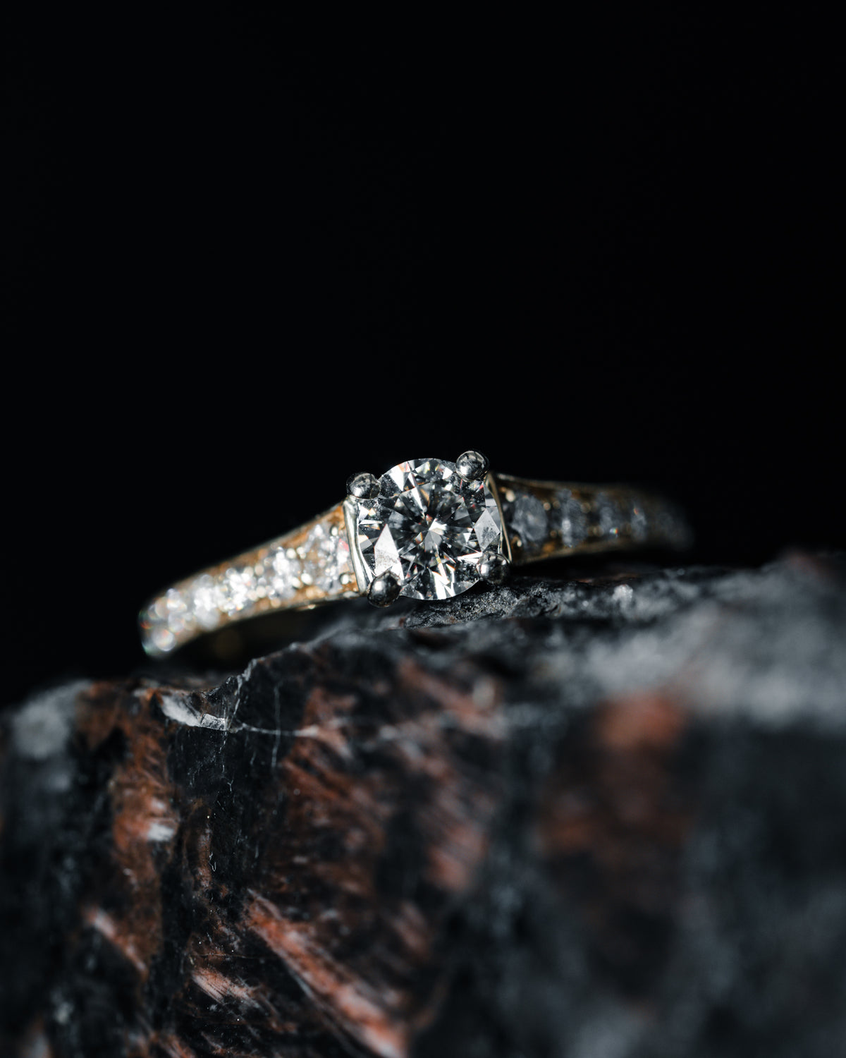 14k Yellow Gold Diamond Engagement Ring