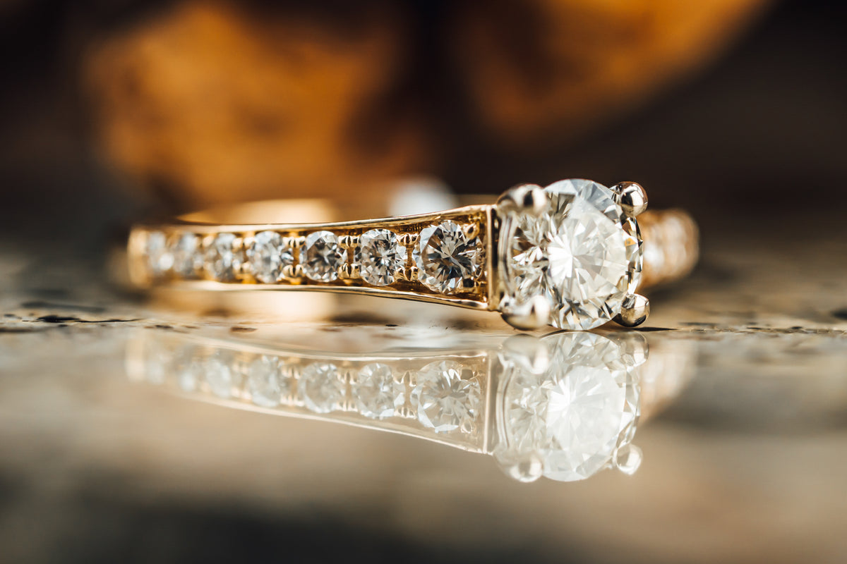 14k Yellow Gold Diamond Engagement Ring