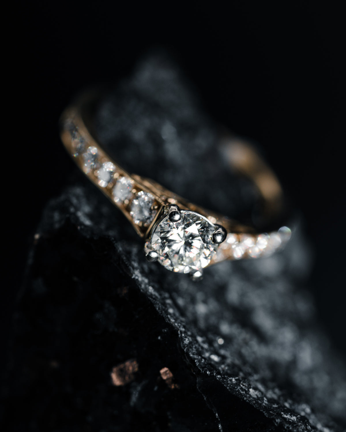 14k Yellow Gold Diamond Engagement Ring