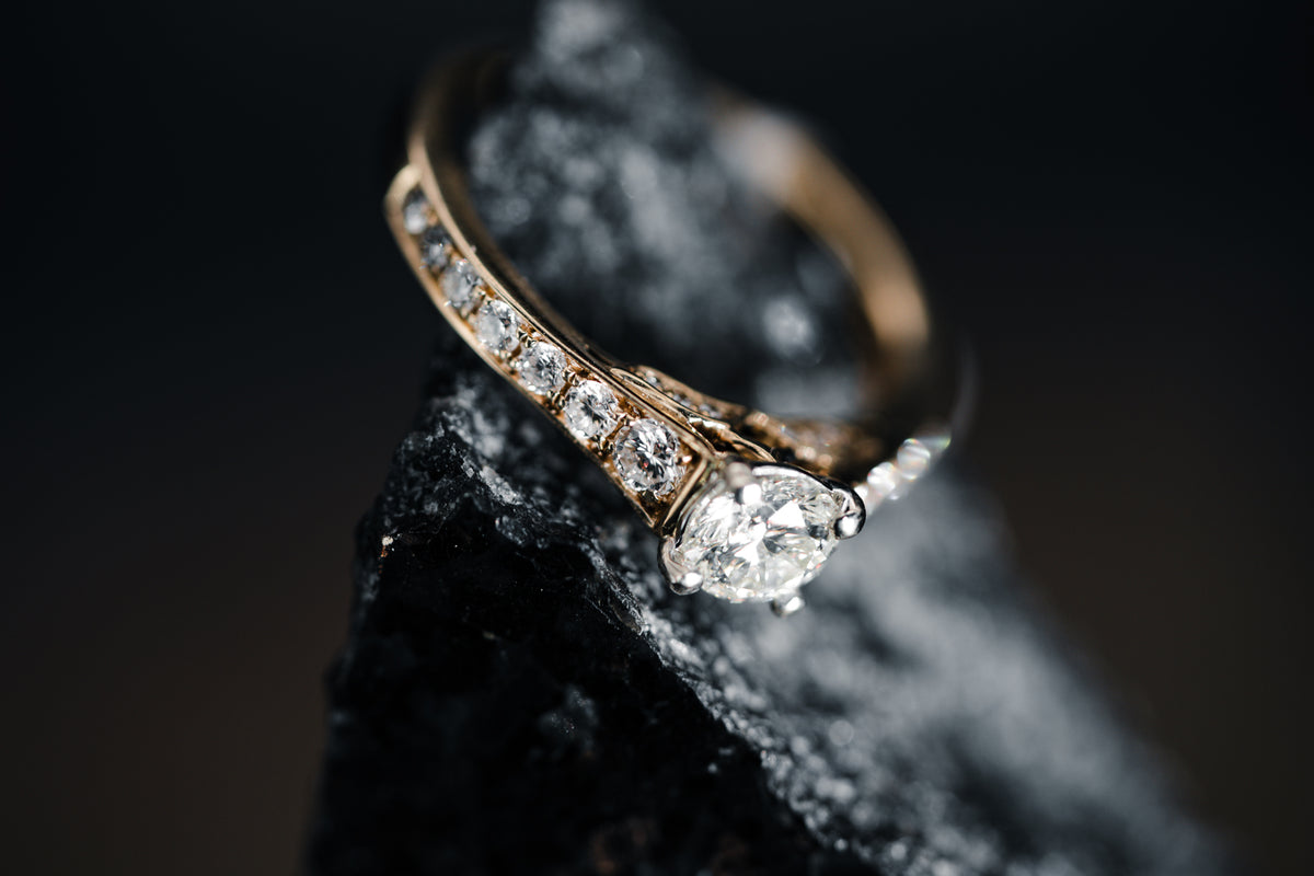 14k Yellow Gold Diamond Engagement Ring