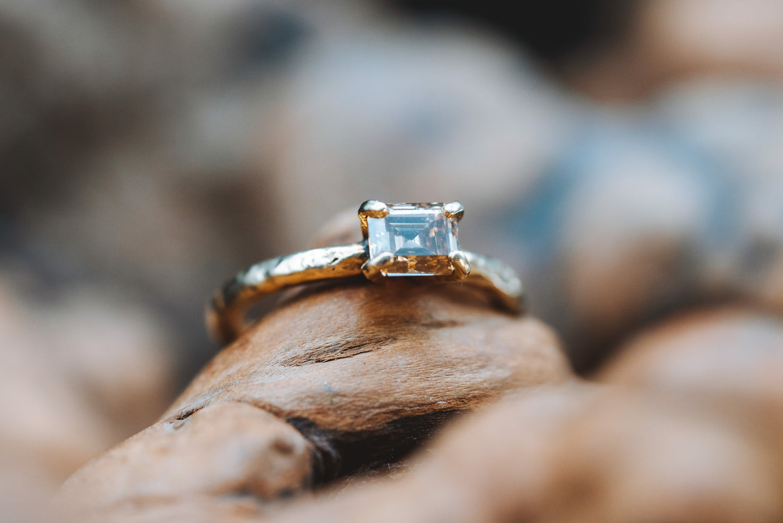 14k Yellow Gold Chocolate Diamond Ring