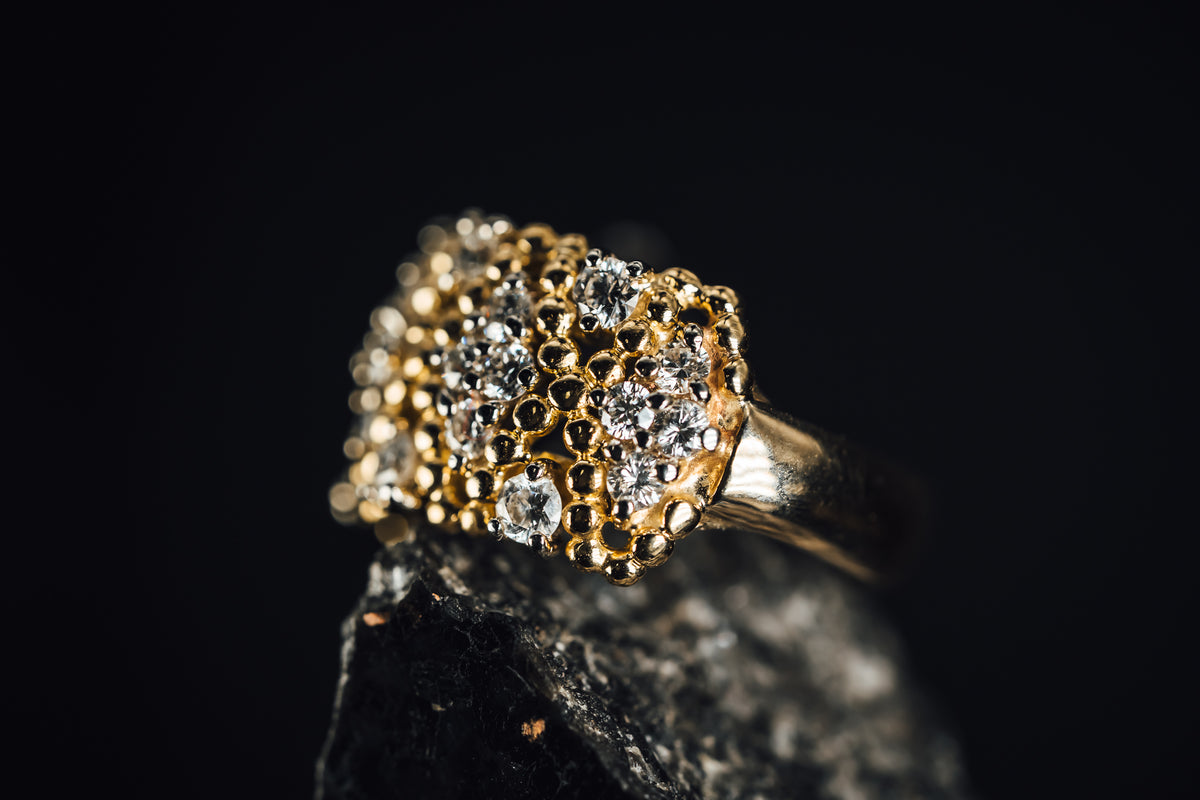 14k Yellow Gold and Diamond Ring