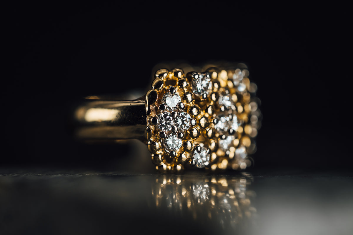 14k Yellow Gold and Diamond Ring