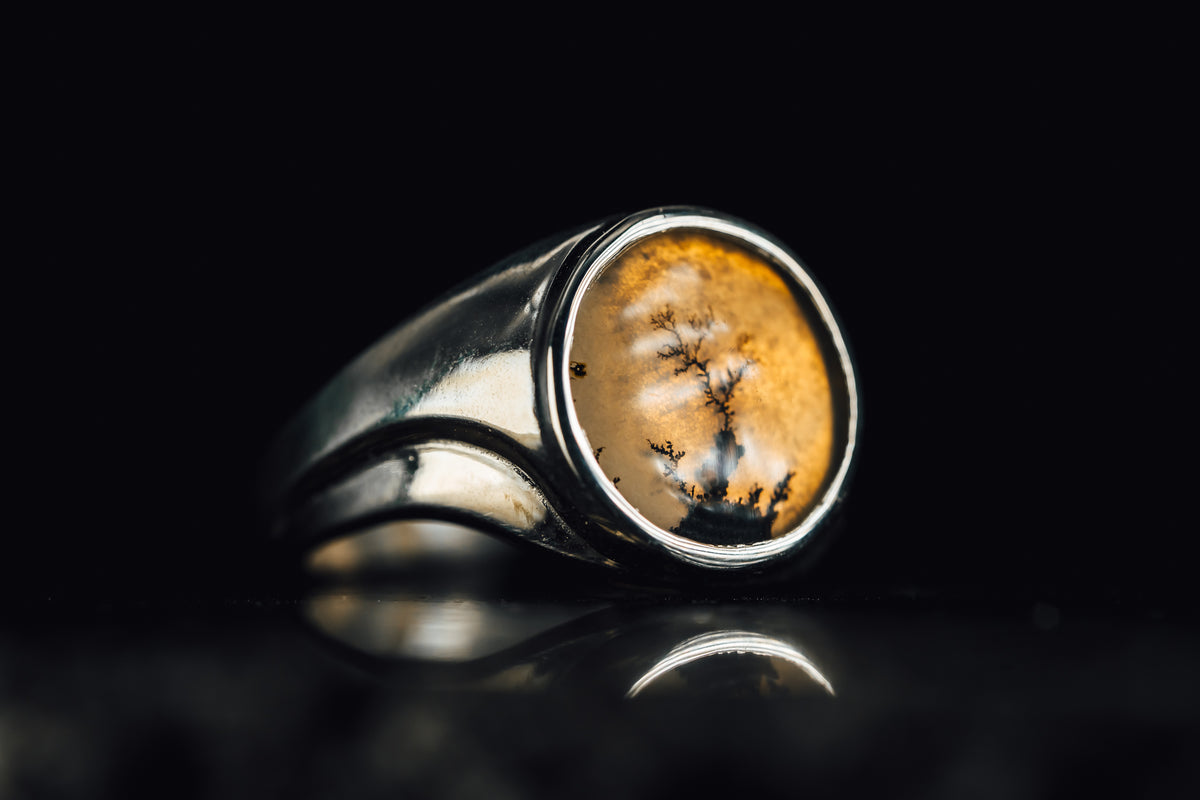 Sterling Silver Custom Moss Agate Ring